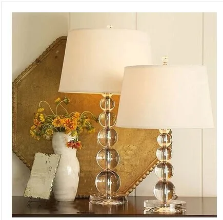 

American country high-end luxury K9 crystal round ball table lamp European modern creative bedroom table lamp bedside lamp