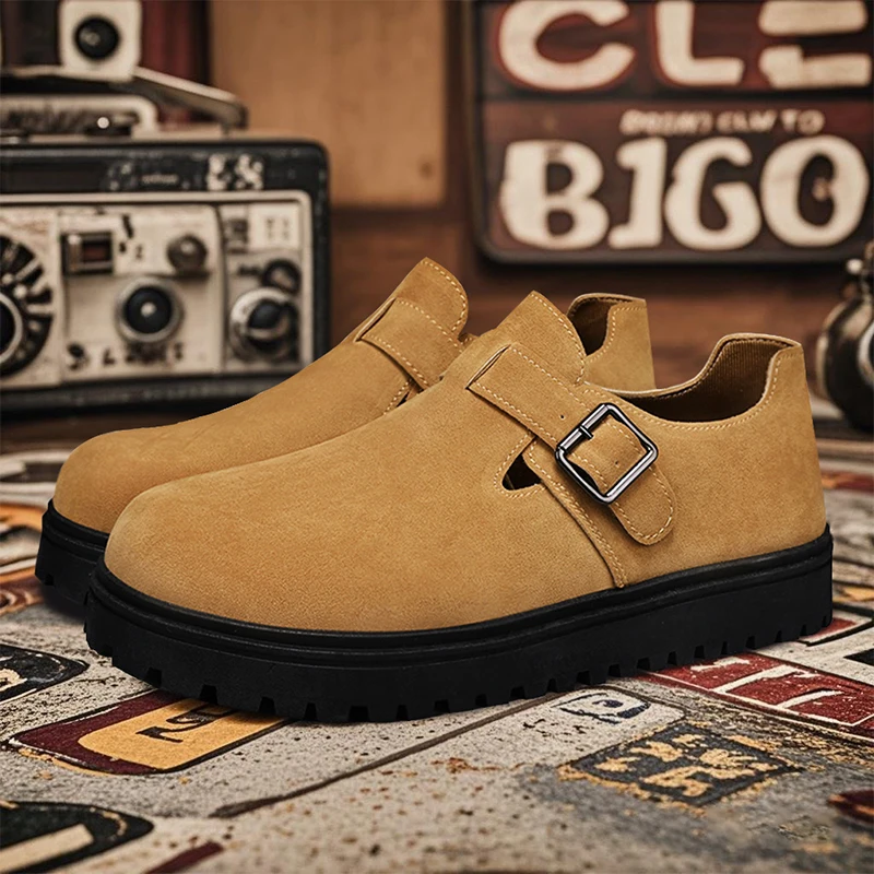 

Повседневная обувь SMVP, туфли Birken, туфли для поездок на работу в стиле ретро, туфли для ленивых на толстой подошве на одну ногу, мужская обувь