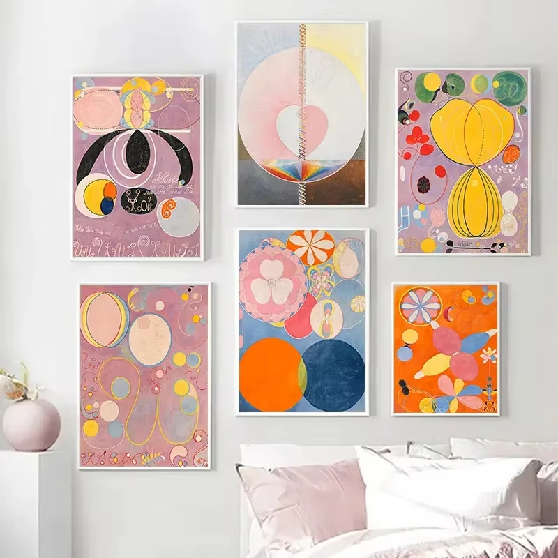 Unframe Hilma Af Klint Abstract Exhibition Museum Poster Bohemian Wall Art Print Picture Scandinavian Canvas Painting Home Bedro