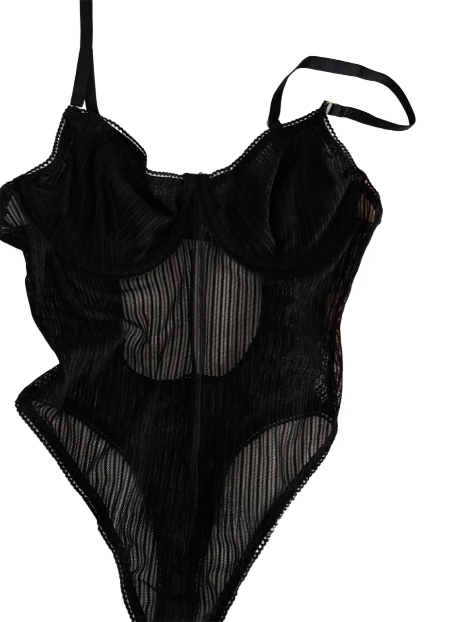 KUCLUT Mesh one-piece halter neck bodysuit women sexy black lace lingerie breathable thin underwear bra