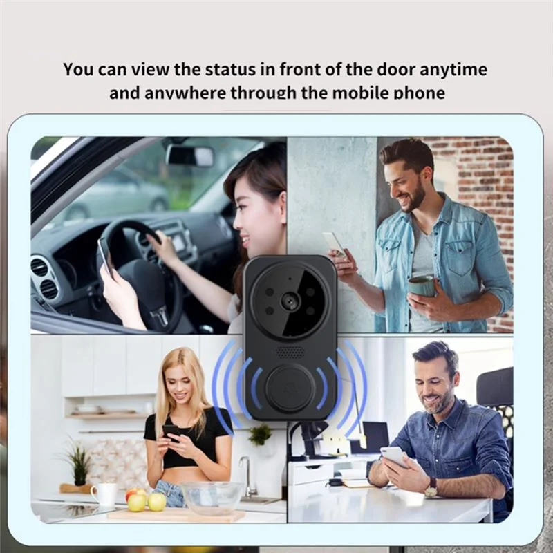 B03B-Tuya Smart Home Doorbell Camera WIFI Wireless Doorbell DC AC Battery Powered Camera Bell Smart Life Doorbell Camera