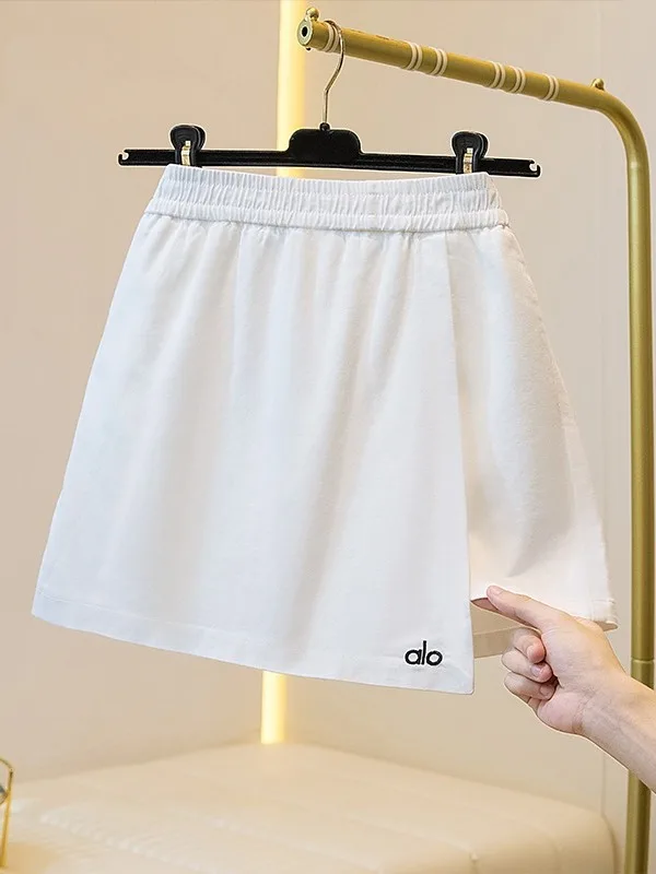 

Summer New plus Size Women's Thin Five-Part Pants Elastic Waist Shorts Cover Hip Skirt Loose Fit Casual Style Polyester Fiber