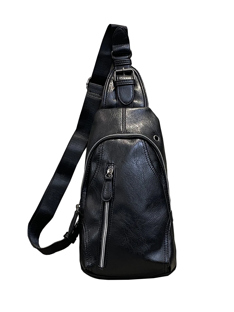 Men's Large Capacity Leather Chest Bag - usage example