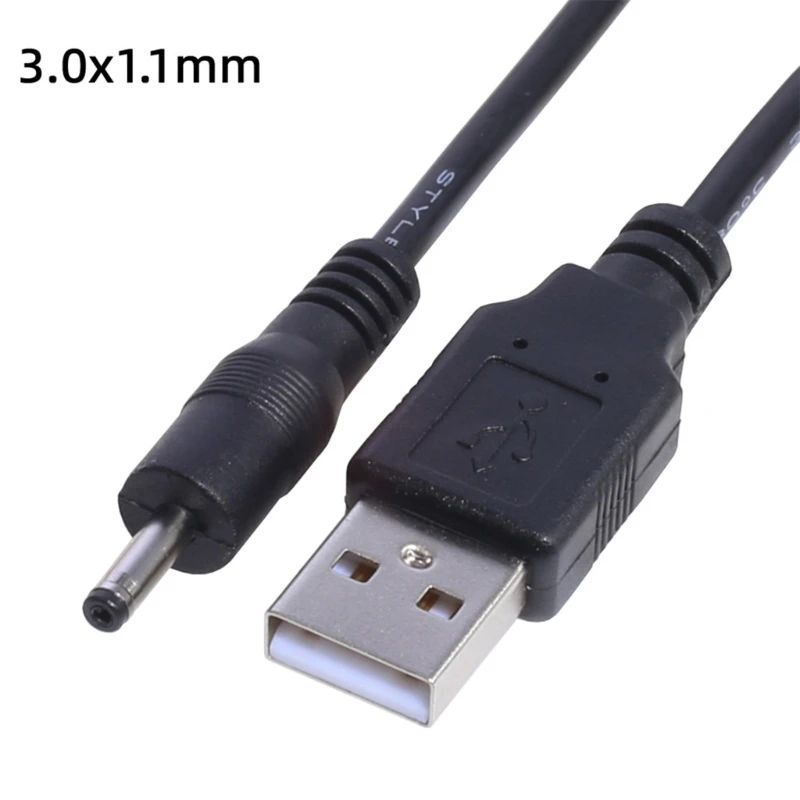 Cable de alimentación USB a DC macho, convertidor de 3,0x1,1mm, 2,5x0,7mm, 1,7mm x 4,0, 5,5x2,5mm, 5V