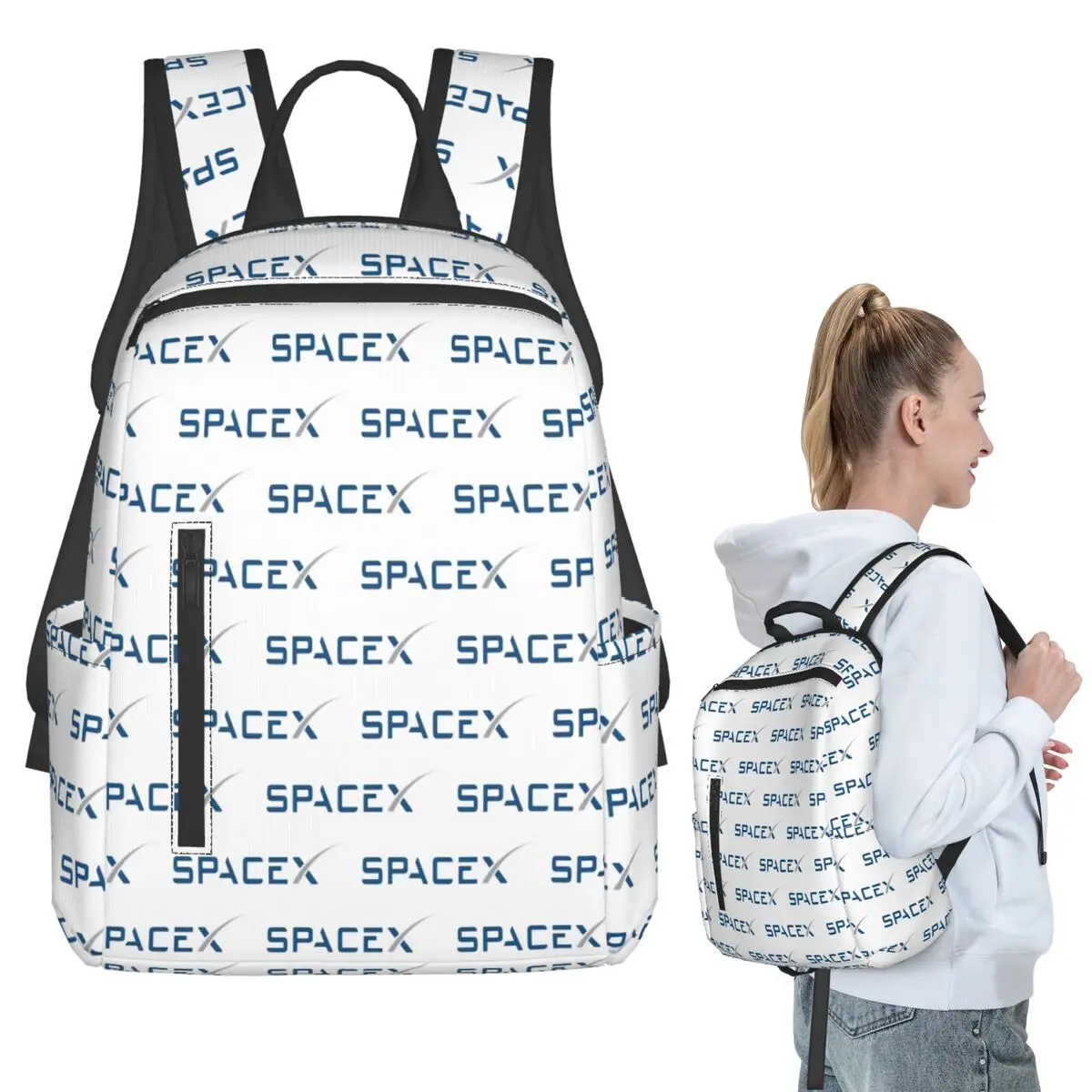 

Spacex Spacex Logo Backpack Student BookBag Children School Bag Laptop Shoulder Bags Men Women
