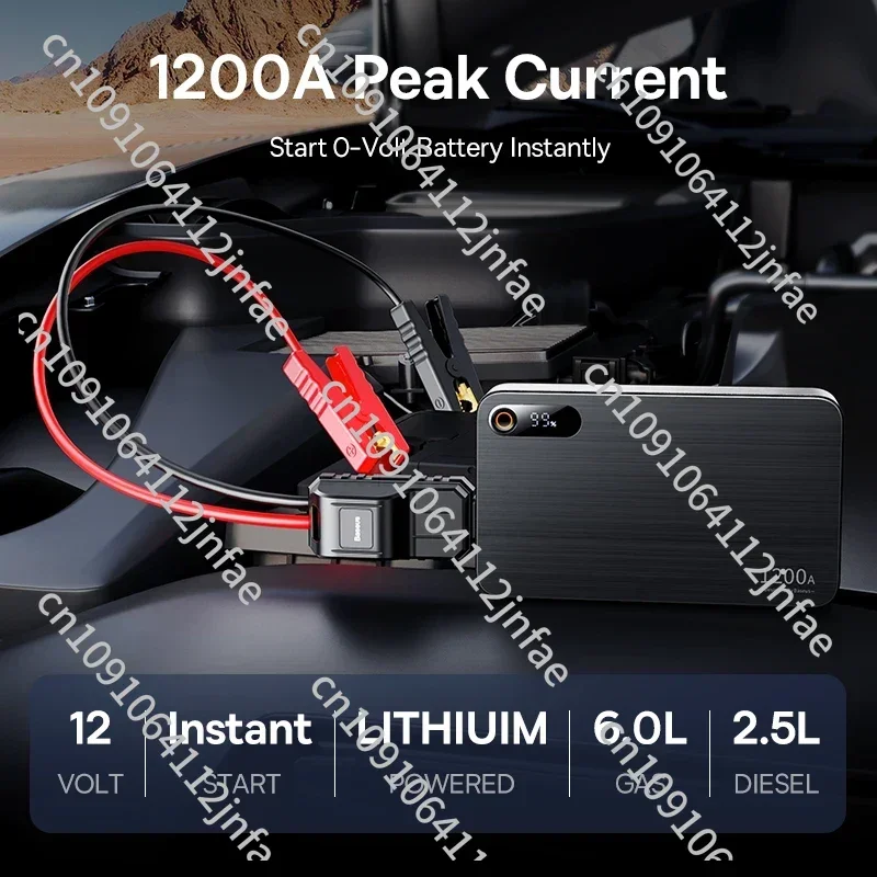 1200A Car Jump Starter Power Bank 12000mAh Portable Battery Station For 2.5L/6L Car Emergency Booster Starting Device