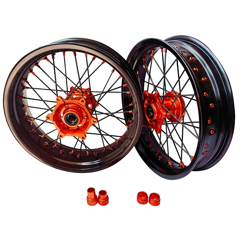 Motorcycle Wheels for EXC SXF 250 350 450 Supermotard 17 Inch 36 Spokes Alloy Anodizing Supermoto Wheel Sets!!