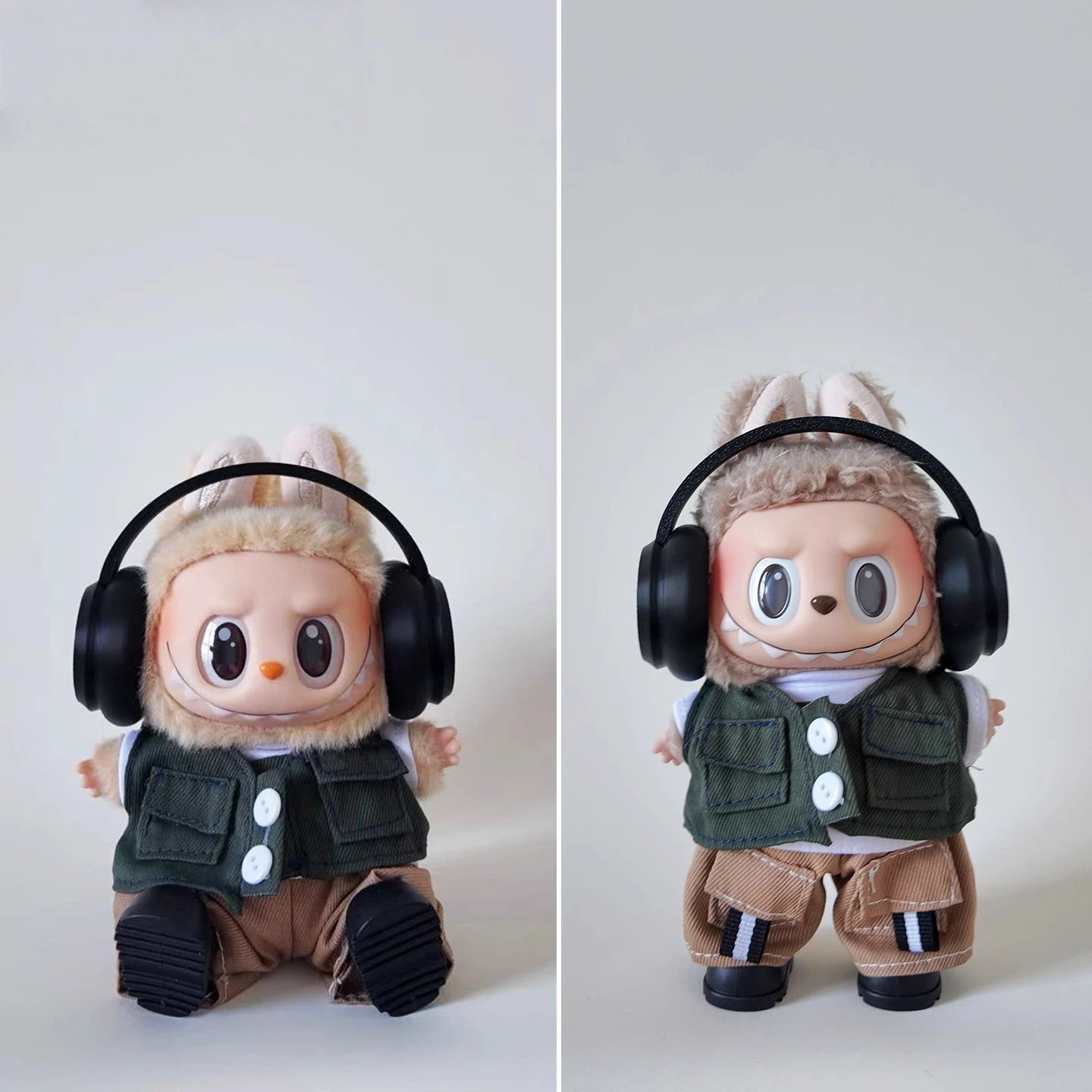 

Для куклы Labubu 17 см, модная и крутая спецодежда, стильная одинаковая детская одежда V1 V2 V3, высокая энергетическая подвеска для сидения, одежда