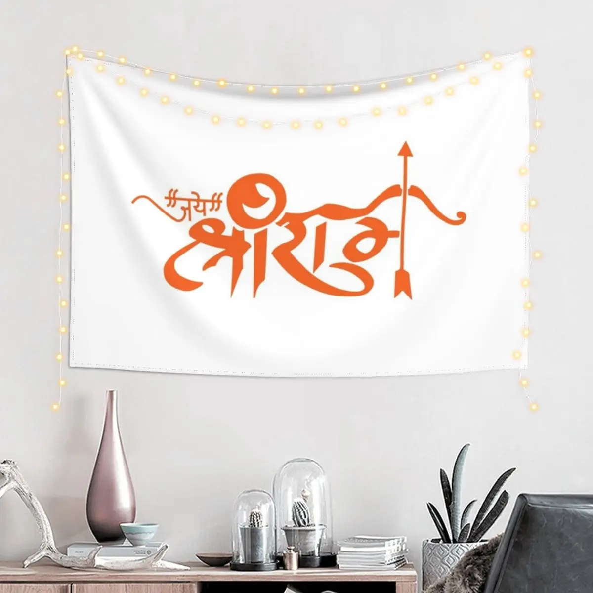 Jai Shri Ram Hindu God Mantra Hinduism Tapestry Home Decorating Aesthetic Room Decor Korean Tapestry