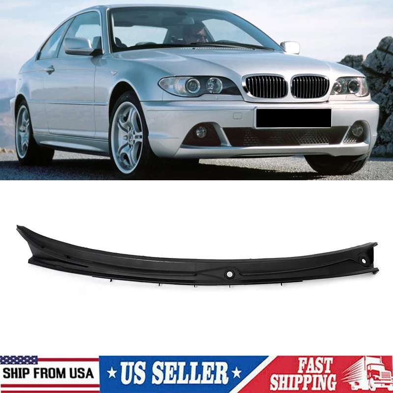 new Magickit Windshield Wiper Cover Vent Cowl Grille Panel For BMW 3 Series E46 Coupe 1999-2006 Automotive Body Kit