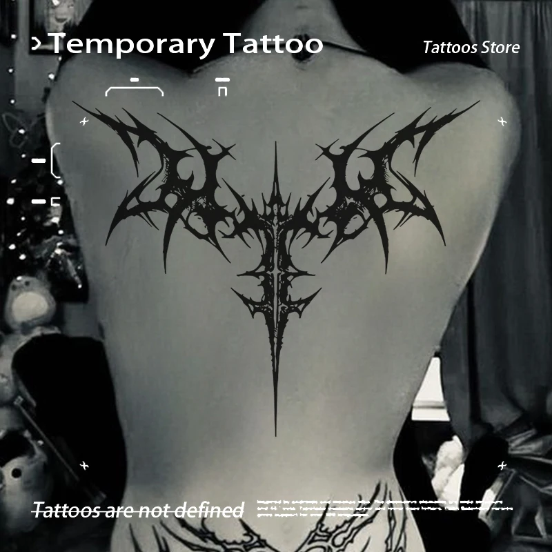 Gothic Style Devil Wings Herbal Juice Tattoo Stickers For Men Woman Back Temporary Waterproof Tattoo Holiday Fake Tattoo New2025