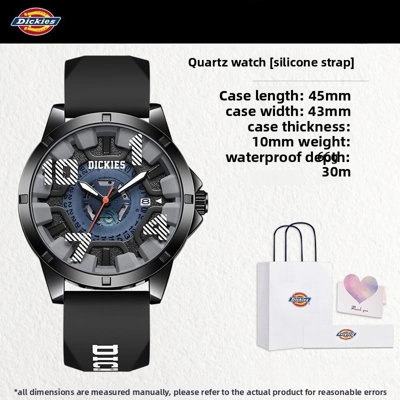 Dickies Fashion Trend Watch Colorful Dial Student Silicone Quartz Watch Luminous CL645