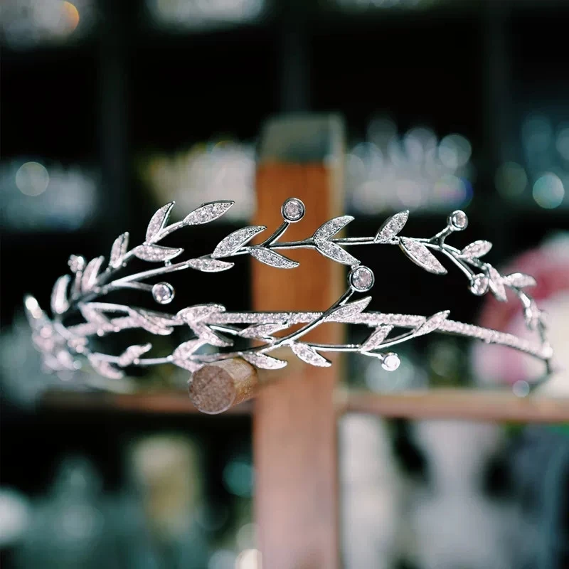 Forest-Style High-End Hairband Headwear Princess Bride Wedding Dress Adult Birthday Crown Girl Children's Hair Accessories