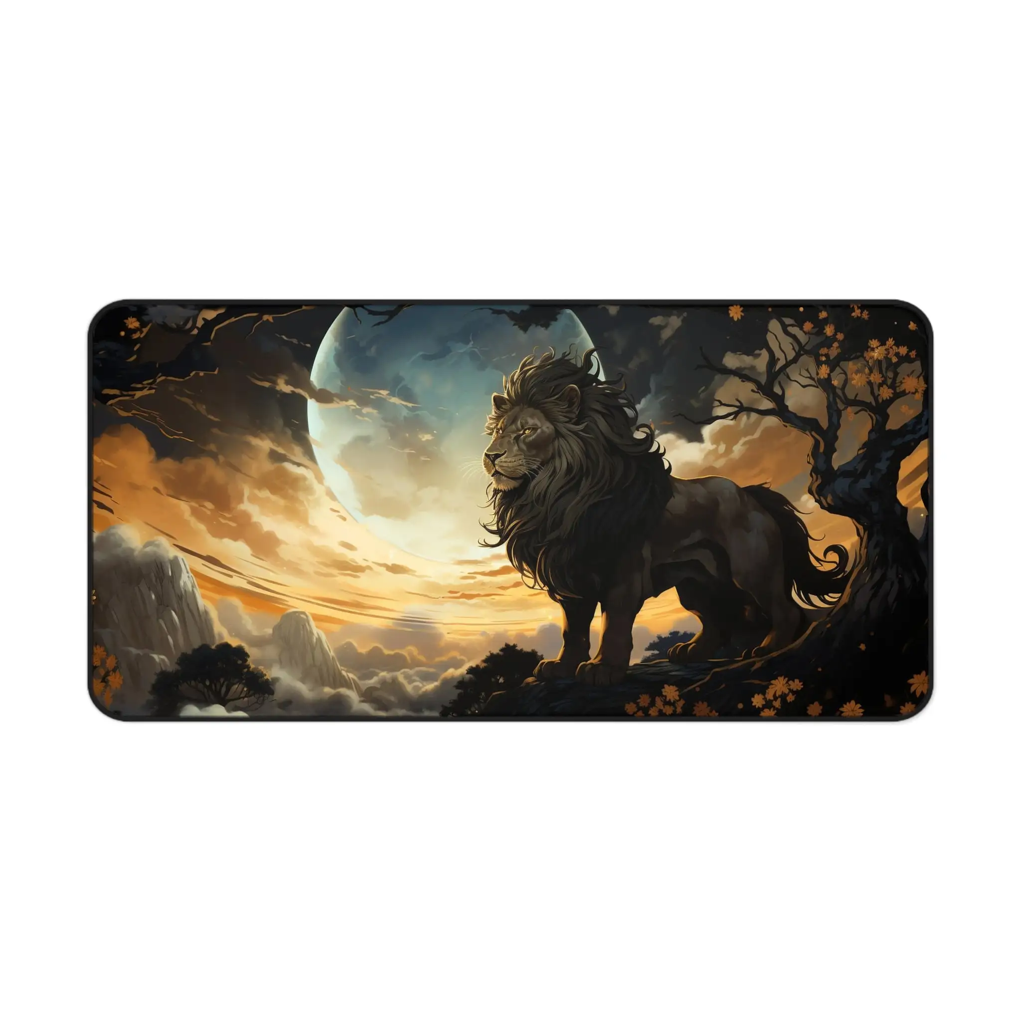 سجادة طاولة بنمط الأسد، لوحة ماوس ألعاب غير قابلة للانزلاق ومقاومة للماء، سجادة تزيين مكتب ألعاب المكتب، هدية مثالية للأصدقاء.