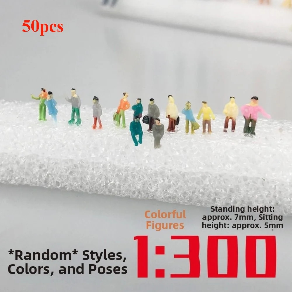 10/50pcs 1:25/1:30/1:300 Scale Model Building People Mixed Color Assorted Poses Train Scenery Passengers Multistyles