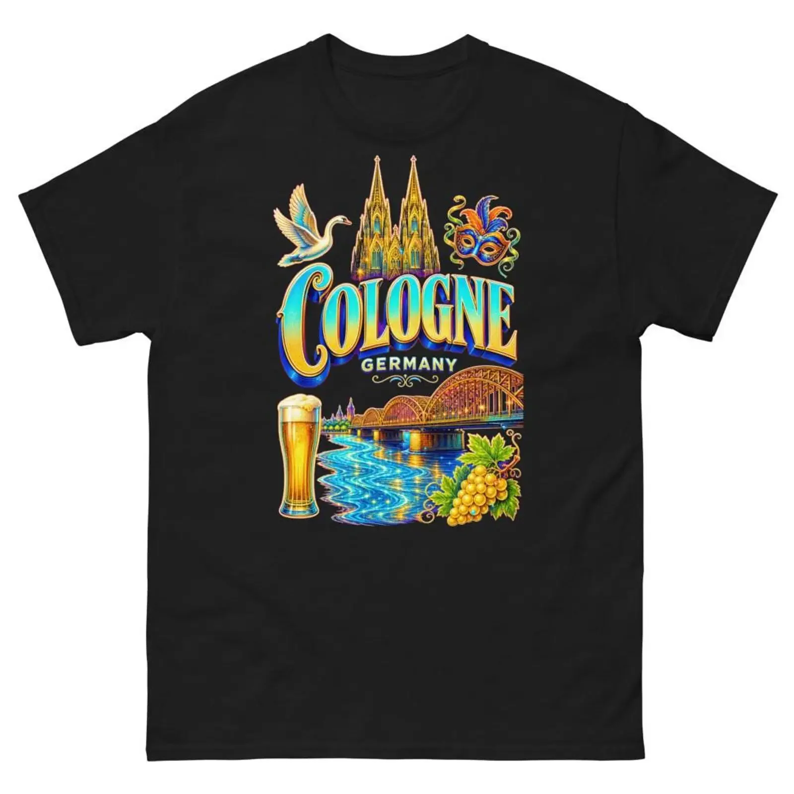 Cologne Germany Souvenir T Shirt Travel Cathedral GifT vintage Washed Soft graphic Top For Everyday Wear Unisex fashion
