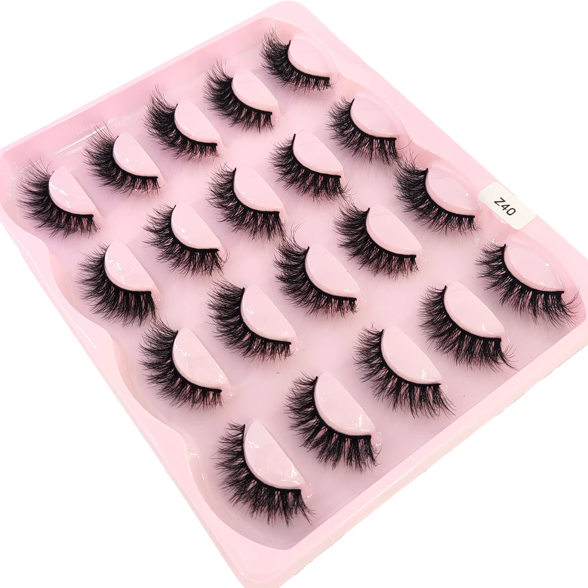 10 paia di ciglia di visone ciglia di gatto soffici e sottili ciglia ricci effetto piuma naturale leggero con ciglia finte