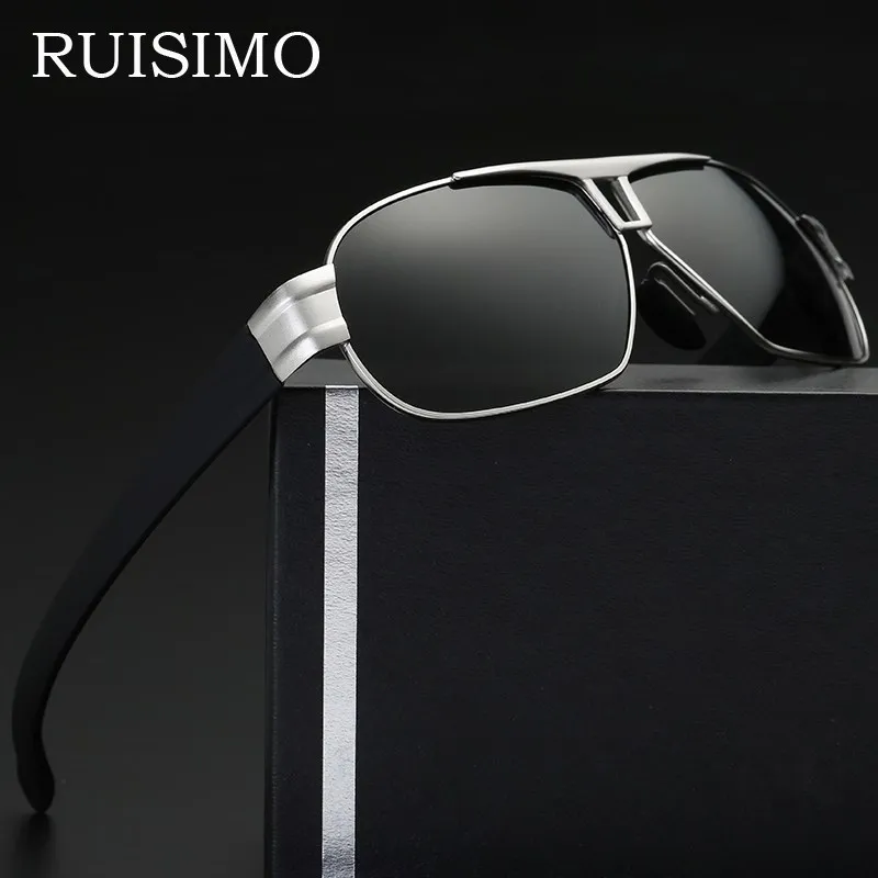 Brand retro Polarization mirror lens Square male Sunglasses Men All Black oversized big Glasses for men retro de sol feminino