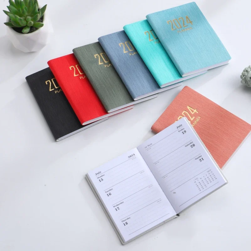 2024 Daily Planner A7 Calendar Notebook Weekly Monthly Office Agenda Organizer Time Management Appointment Journal