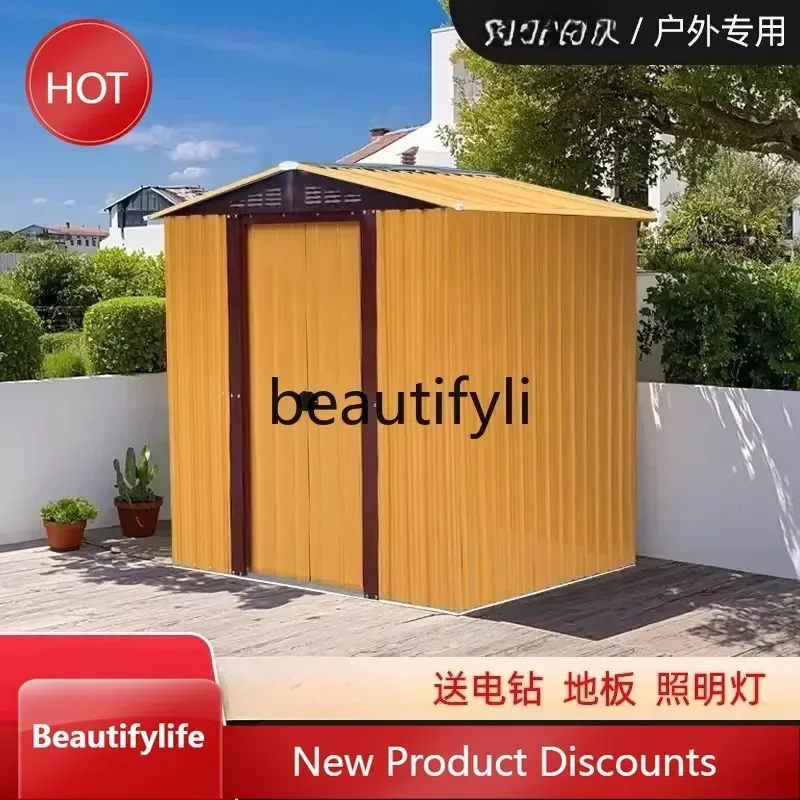 cn8350 ss Metal Shed Outdoor Storage Tool Room Combination House Outdoor Simple Room Activity Storage Room Garden Warehouse