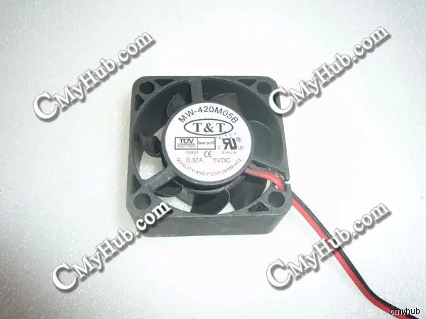 For T&T MW-420M05B DC5V 0.32A 4020 4CM 40mm 40x40x20mm 2pin Cooling Fan MW-420M05B