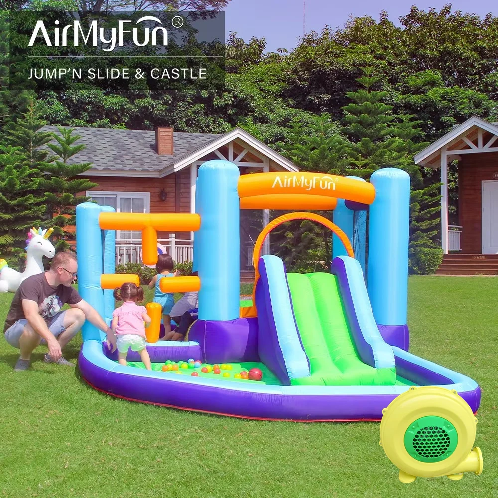 Kids Moonwalk Outdoor Inflatable Bounce House Party Jumping Bouncy Castle Bouncer House Kids Combo With Slide