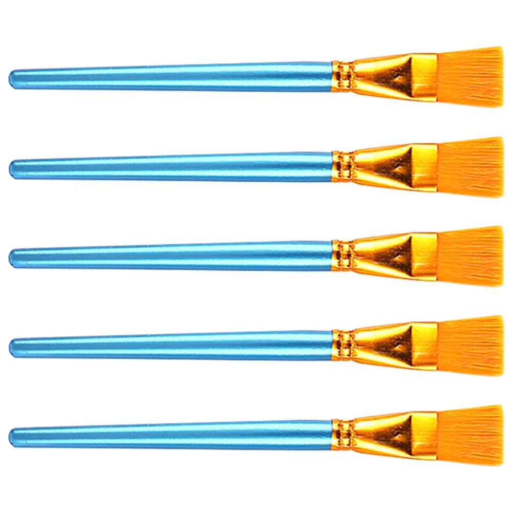

5 Pcs Kids Graffiti Paint Brushes Small Detail Supplies Wood Handle Wear Resistant Watercolor Brush Set Painting Tools