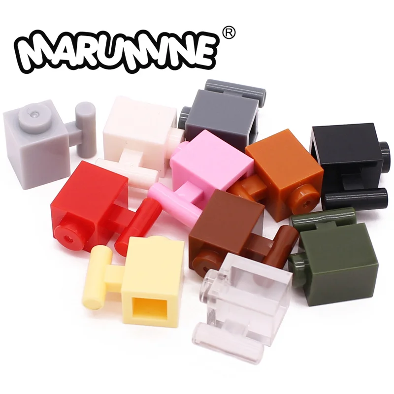 Marumine 50PCS Brick Modified 1x1 with Bar Handle Catch 2921 28917 Build Model Kit Block Parts Replaceble Particle Accessories