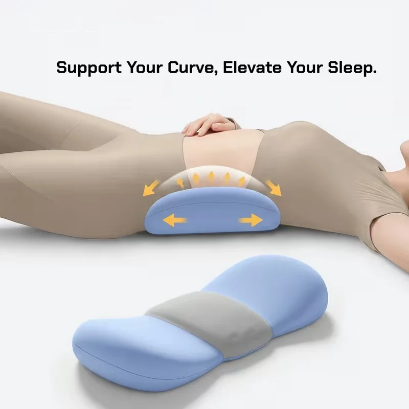 Ergonomic Lumbar Support Pillow, Curved Butterfly Waist Cushion for Back Hip Support, for Back & Side Sleepers