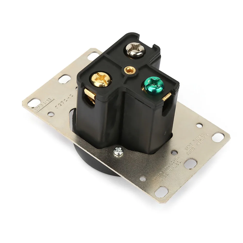 Power Socket Compact Size 250V 30A Good Conductivity 3 Pin Outlet Less Interference Easy  for Distribution Equipment
