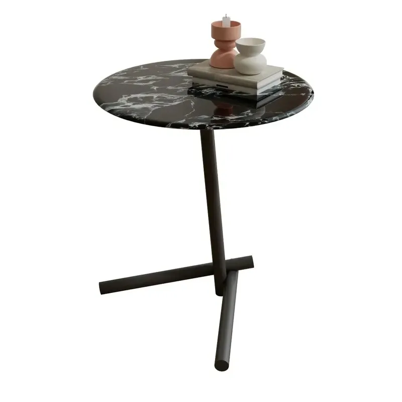 Modern Minimalist Tempered Glass Side Table with Metal Frame Removable Decorative Coffee Table for Small Apartments