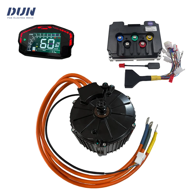 QS165 50H 10KW PMSM Mid-Drive Motor,Fardriver ND721000 Controller,DKD Speedometer for Off-road Moped Lightbike