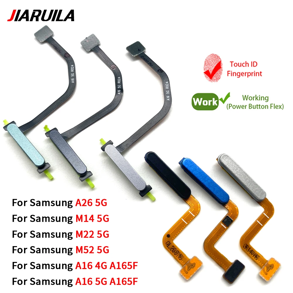 

10 Pcs Fingerprint Sensor Flex Cable For Samsung A16 4G 5G A165F A166B A26 M14 M22 M52 5G Power Button Finger Print