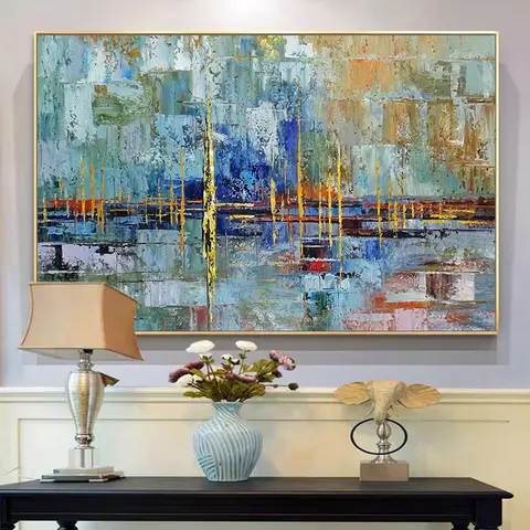 Arthyx, handgeschilderde moderne abstracte dikke textuur olieverfschilderijen op canvas, grote kunst aan de muur foto's voor woonkamer huisdecoratie