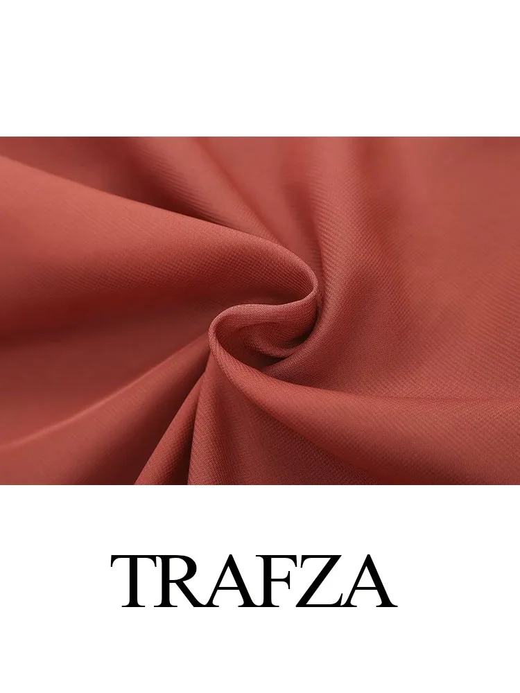 TRAFZA Women\'s Summer Vacation Fashion Chiffon Tube Top Solid Backless Long Dress Female Strapless Hem Slit Ankle Length Dress