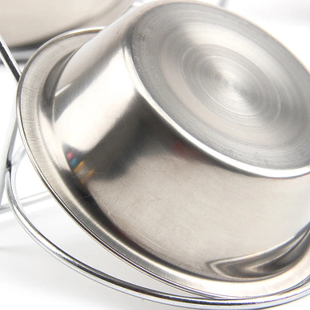 

Stainless Steel Hanging Pet Feeding Bowl Small Size Removable Inner Dish Easy Clean Prevent Spill Puppy Cat Dog Feeder Supplies