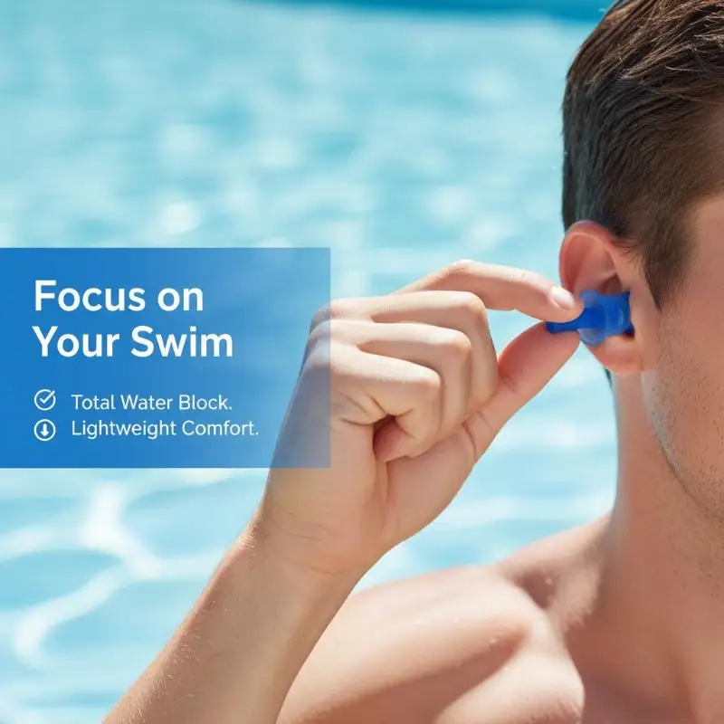 1 Set Waterproof Soft Silicone Swimming Earplugs Nose Clip Swimming Ear & Nose Protector For Adult Children