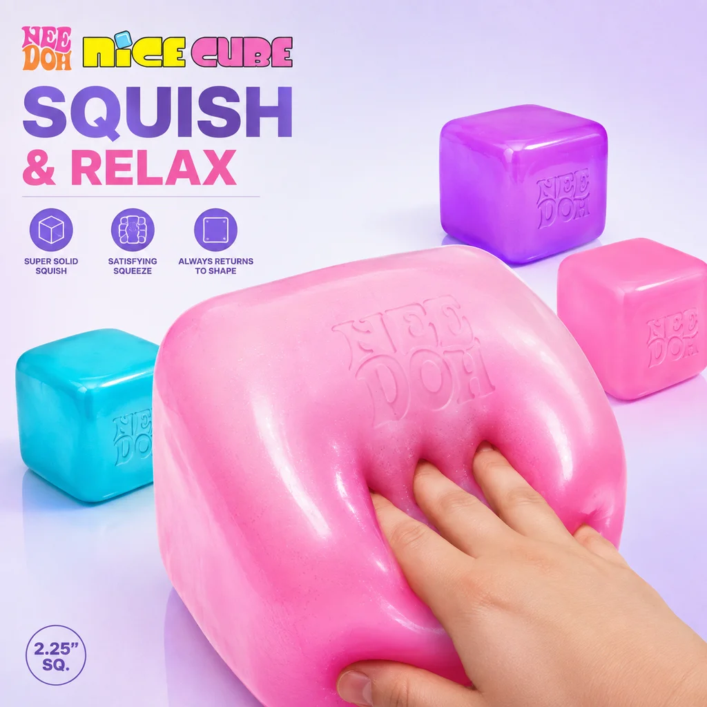 Trending Sensory NeeDoh Squish Toy for Kids and Adults Nee Doh Jellyfish and Cube Soft Jelly Squeeze Stress Relief Fidget Toy