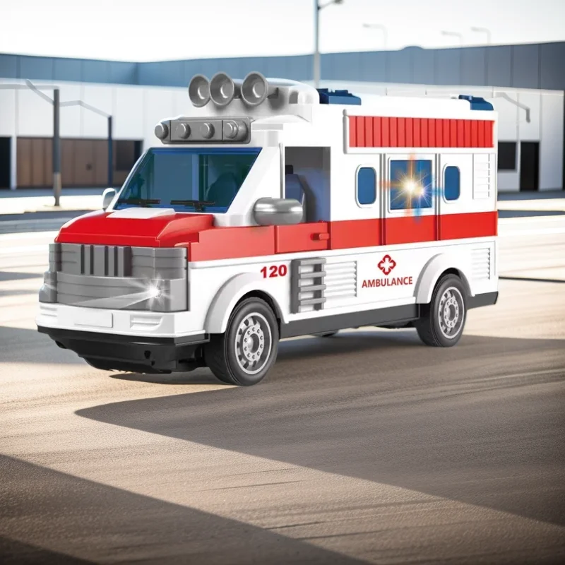 

4 CH RC ambulance truck 2.4 GHz Electric Remote Control Truck Simulation With Sound And Light Vehicle Simulation Can open door