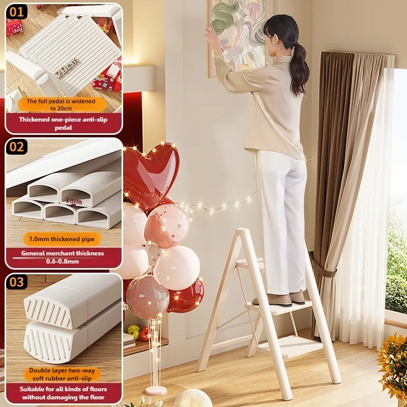 Ladder for home use, foldable, extendable, thickened staircase, small, lightweight ladder stool, housewarming, multif