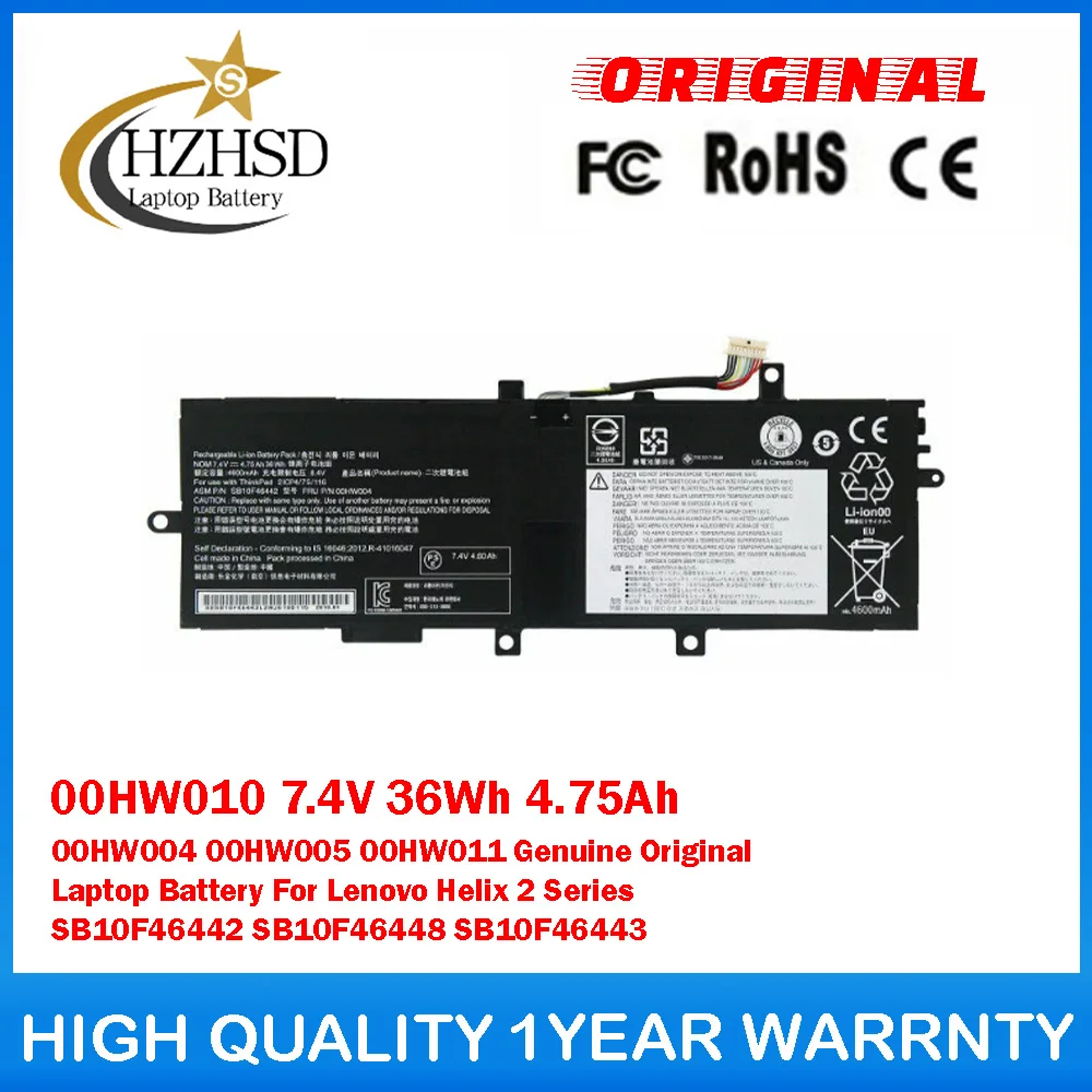 

00HW010 7.4V 36Wh 4.75Ah 00HW004 00HW005 00HW011 Genuine Original Laptop Battery For Lenovo Helix 2 Series SB10F46442 SB10F46448
