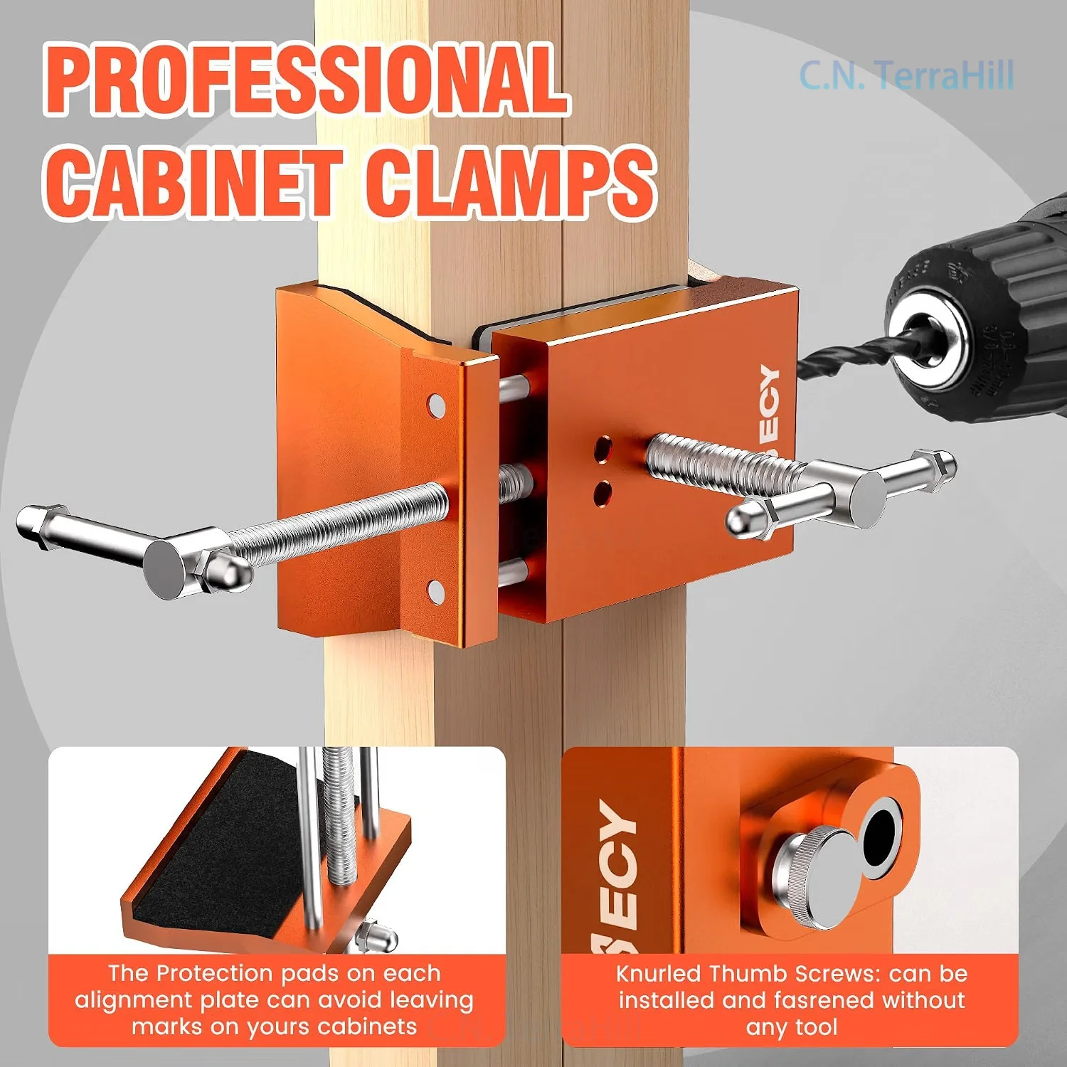 Woodworking Cabinet Claw Hole Punch Fixing Clamp for Storage Cabinet Display Cabinet Woodworking Drilling Positioning