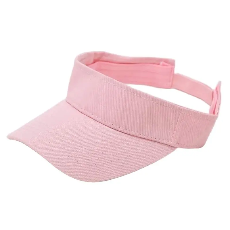 Summer Protected Men Women Visors Hat 100% Cotton Sun Visor Cap Trip Sport Tennis Golf Orange Pink White Gray Red Black Blue