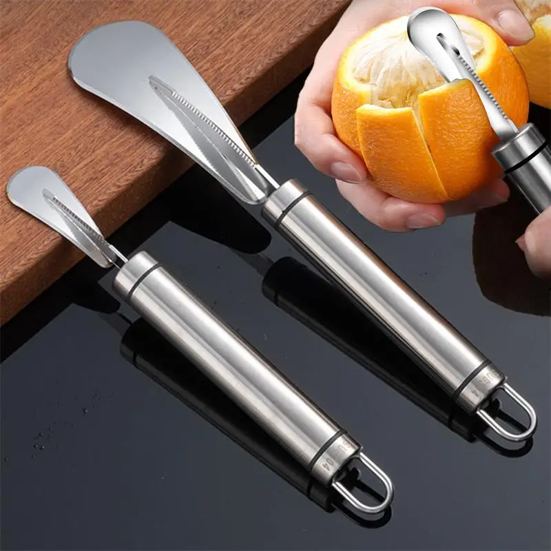 Stainless Steel Orange Grapefruit Peeler Practical Fruit Opener Skinning Knife Vegetables Peeling Cutter Kitchen Supplies