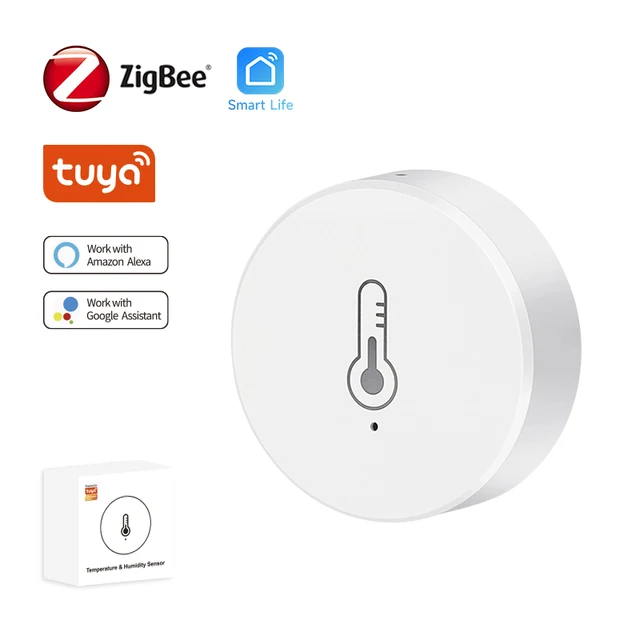 Tuya Zigbee 3.0 czujnik temperatury i wilgotności zdalny monitor przez aplikację Smart Life zasilany z baterii praca z Alexa Google Home