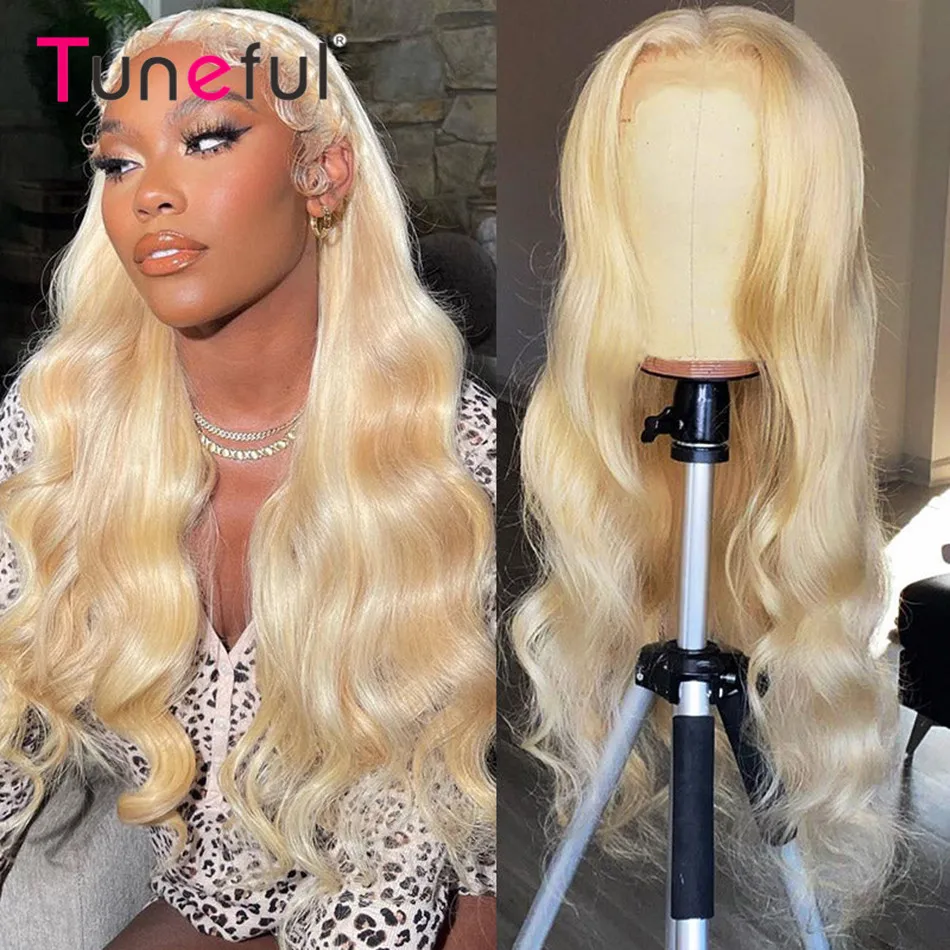 613 Blonde 13x6 HD Lace Frontal Human Hair Wigs Body Wave Tuneful 180% Brazilian Body Wave 13x4 Lace Front Human Hair Wigs