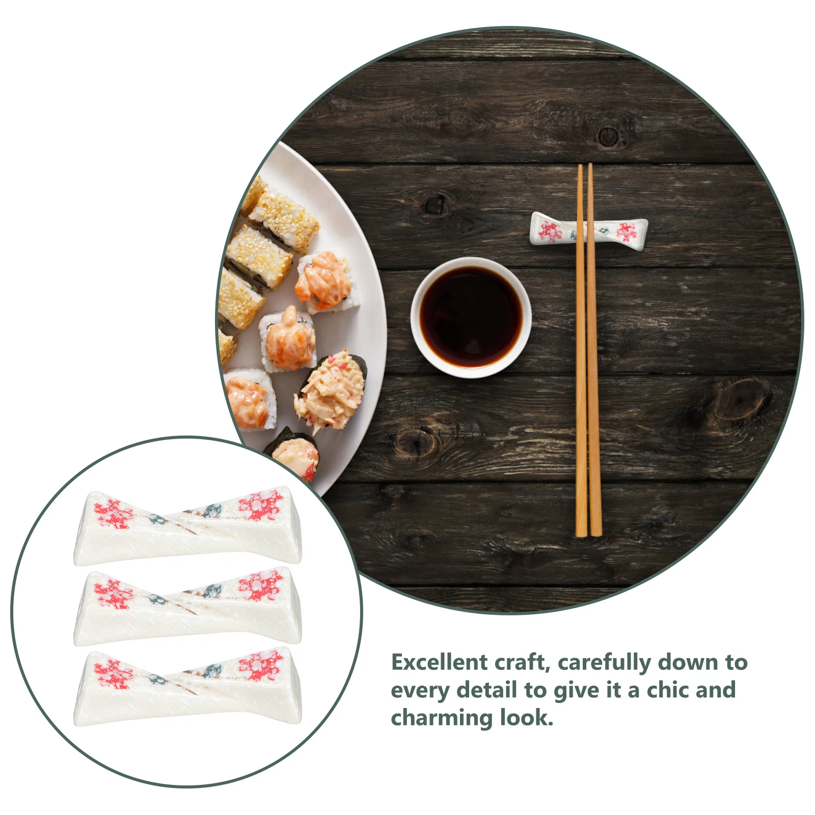 

6Pcs Ceramic Chopstick Holders Exquisite Delicate Tableware Racks Home Restaurant Chopstick Rest Chopsticks Holders