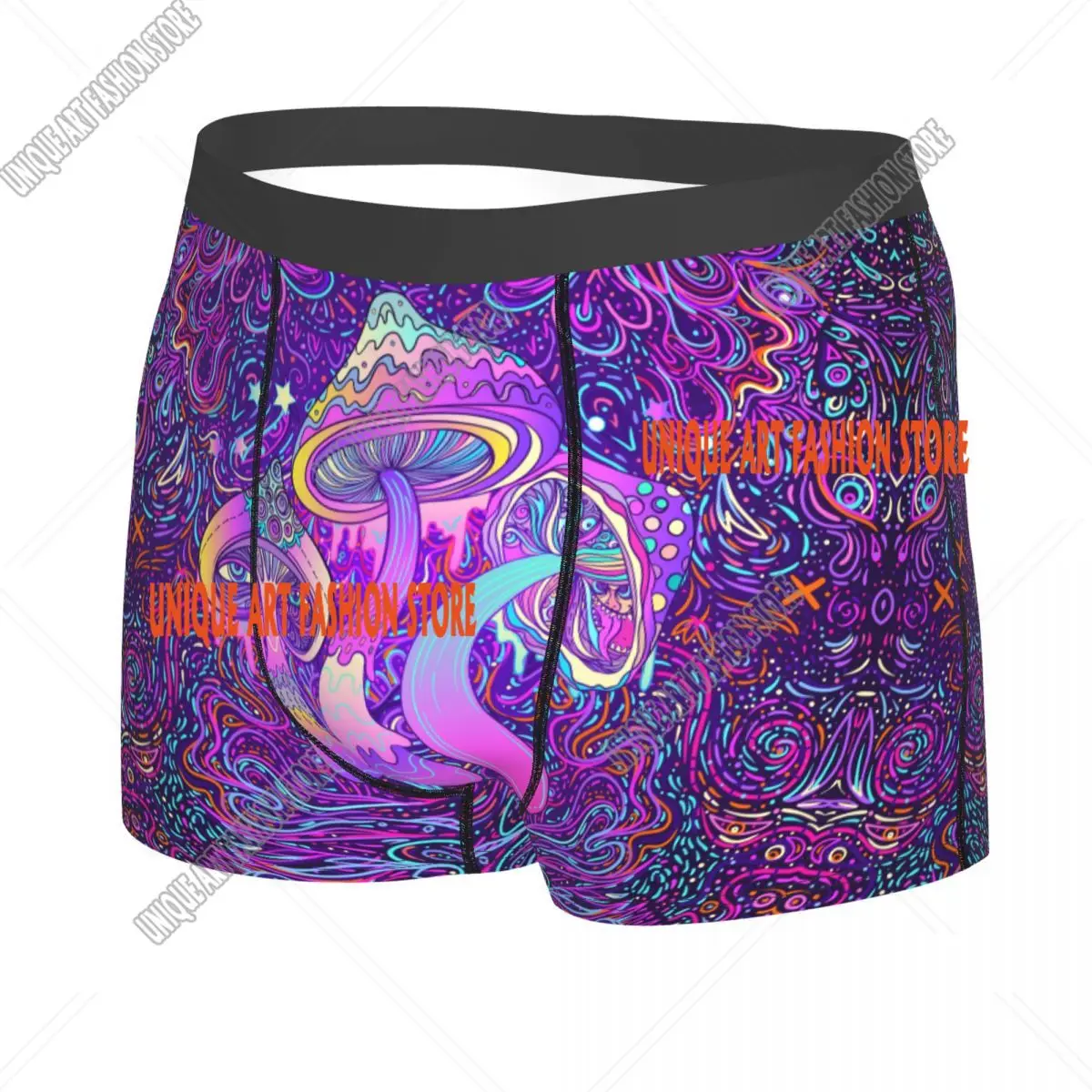 Custom Cool Psychedelic Magic Mushrooms Boxers Shorts Panties Men's Underpants Breathable Briefs Underwear