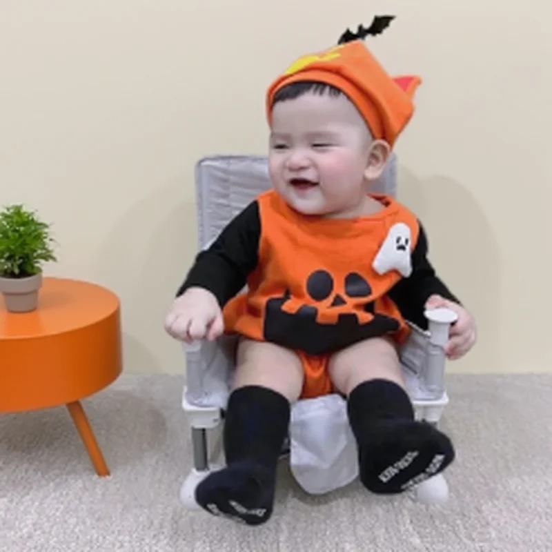 

Halloween Baby Bodysuit Outfit Pumpkin Set Long Sleeve Devil Print Romper 3D Ghost Cute Infant Boys Girls Party Carnival Costume