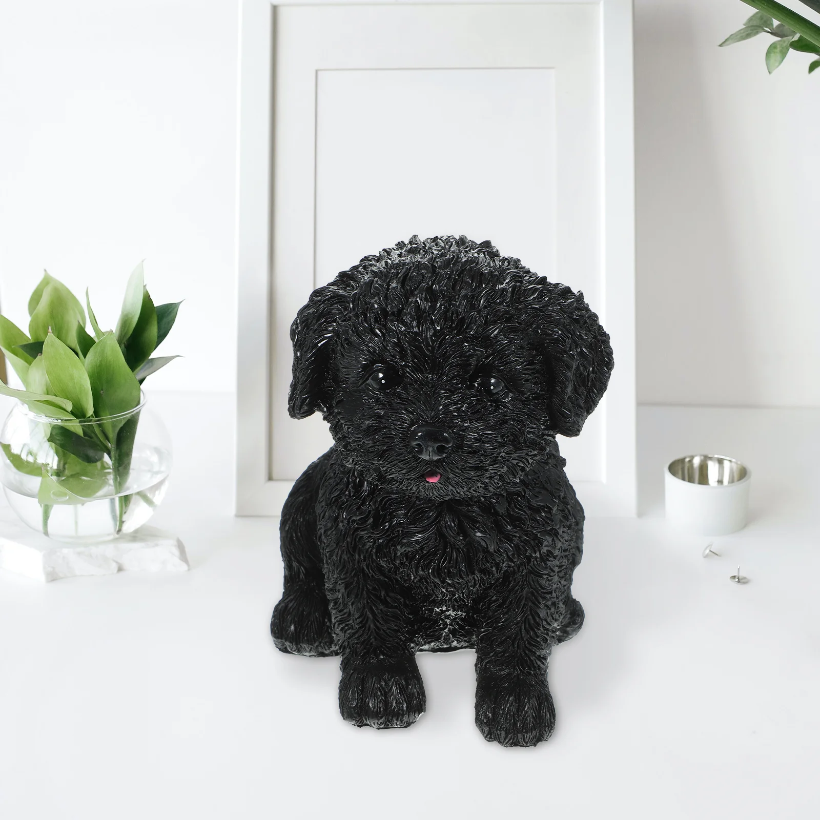 

1Pcs Creative Puppy Resin Dog Ornament Unique Desktop Adornment Exquisite Home Decor Dog Ornament Resin Craft Decor